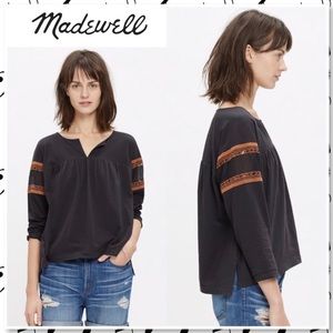Madewell Lace Inset Peasant Long Sleeve Tee